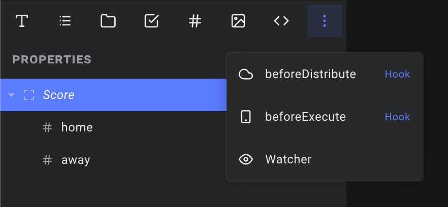 Adding a watcher via the dropdown menu