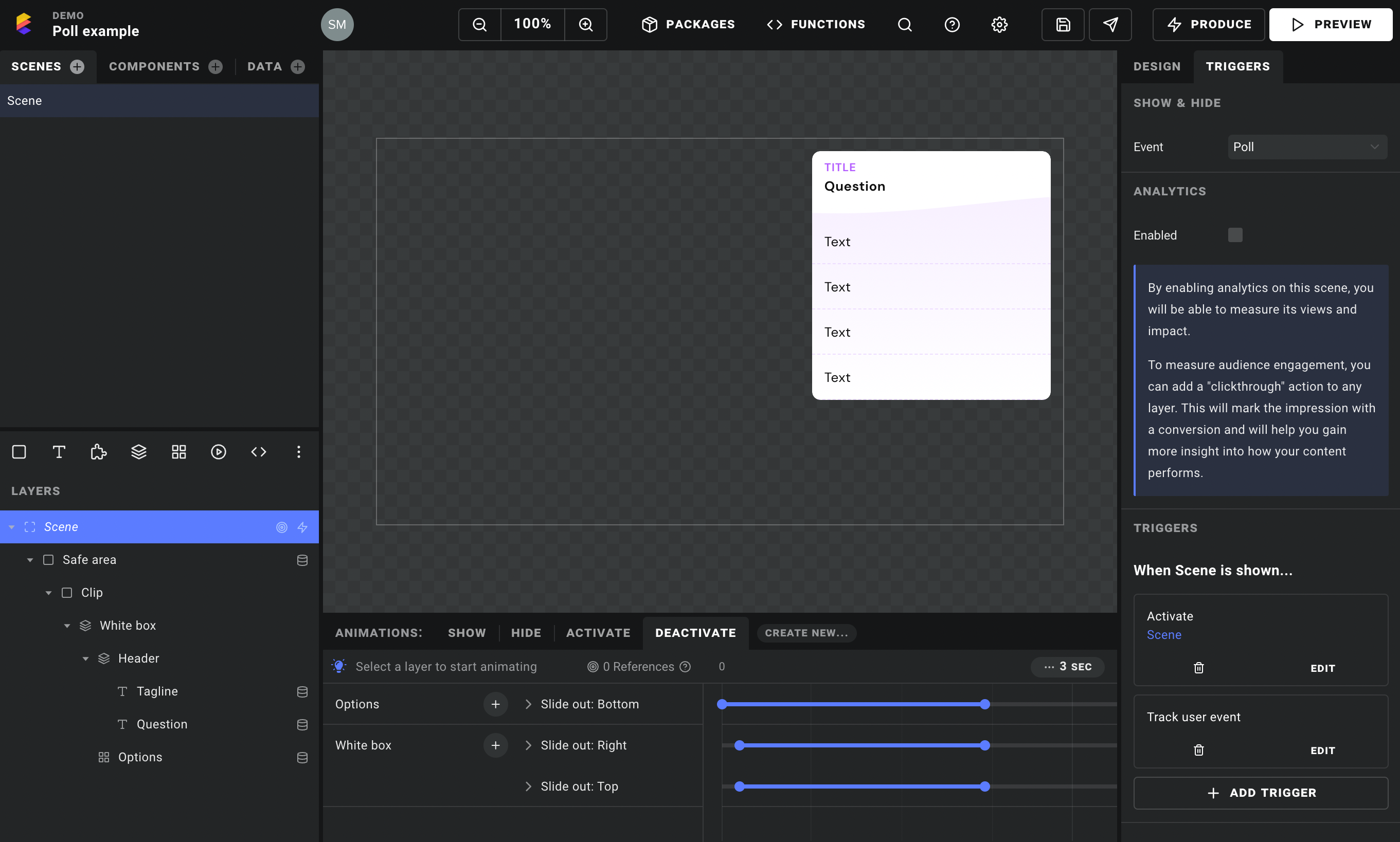 The design of our poll scene