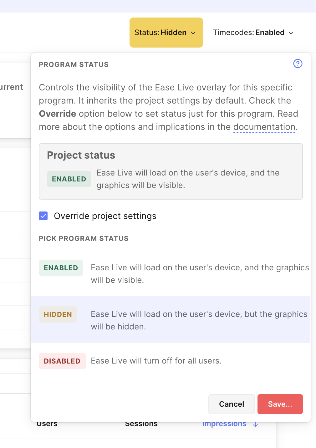 Program status
